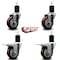 Service Caster 3.5'' Maroon Poly Swivel 1-3/4'' Expanding Stem Caster Set 2 Total Lock Brakes, 4PK SCC-EXTTL20S3514-PPUB-MRN-2-S-2-134 - alternate 5